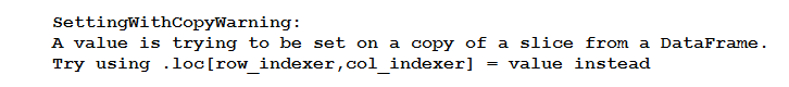 how to fix settingwithcopywarning
