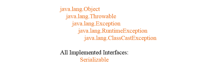 java ClassCastException