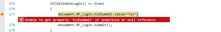 Javascript undefined or null reference