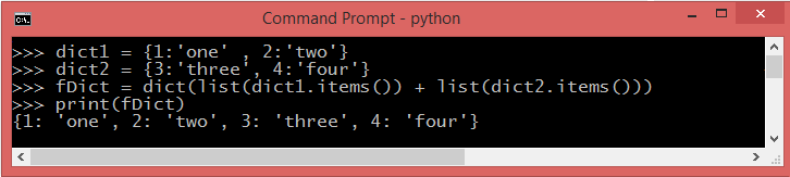 append 2 dictionaries python