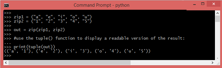 Python zip() function