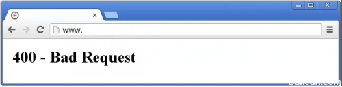 How do I fix a HTTP Error 400: Bad Request?