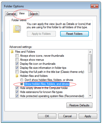 Display hidden files and folders on Windows 8