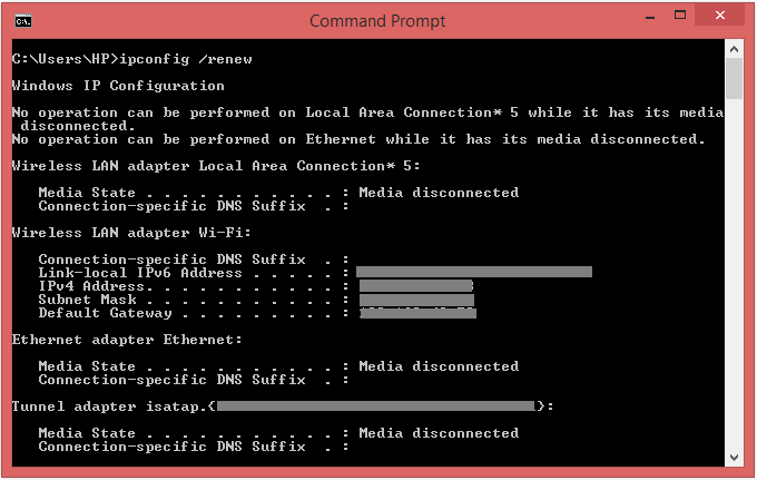 renew ip address