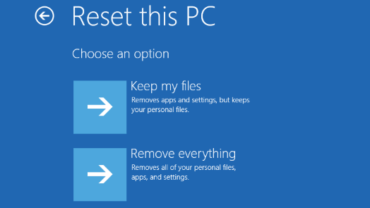 windows 10 options