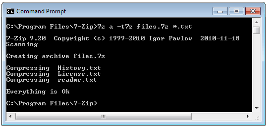 7zip command line split zip codes