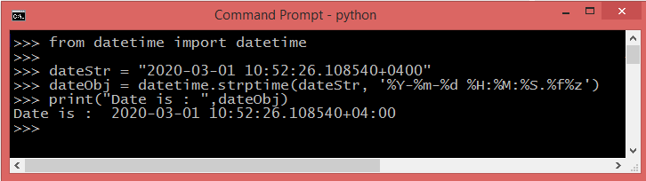 Convert string to datetime using Python strptime()