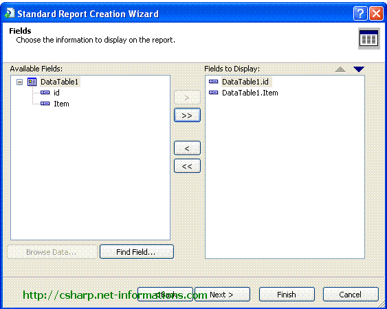 csharp-crystal-report-datatable-items