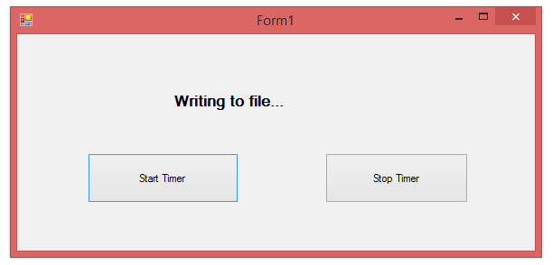 Start and Stop C# Timer Control