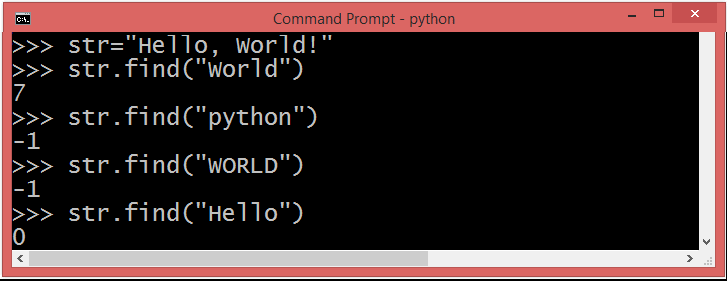 Python find() method