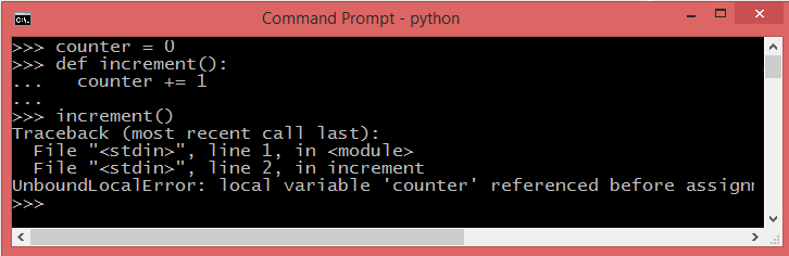 python use variable before assignment