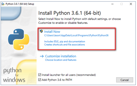 Python install wizard