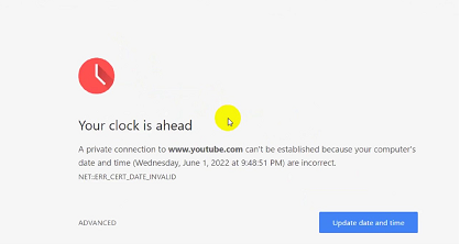 Why Chrome detects system time incorrectly