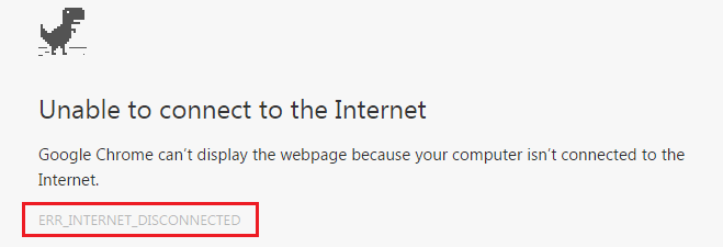 ERR_INTERNET_DISCONNECTED Error