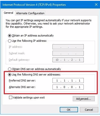 DNS settings