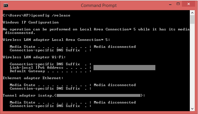 Release or Renew Your IP Address