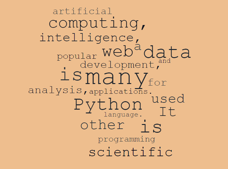 how to generate a word cloud using python programming