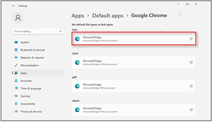 change browser in windows11